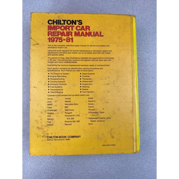 Chilton's Import Auto Repair Manual 1975 - 1981 - Picture 4 of 7